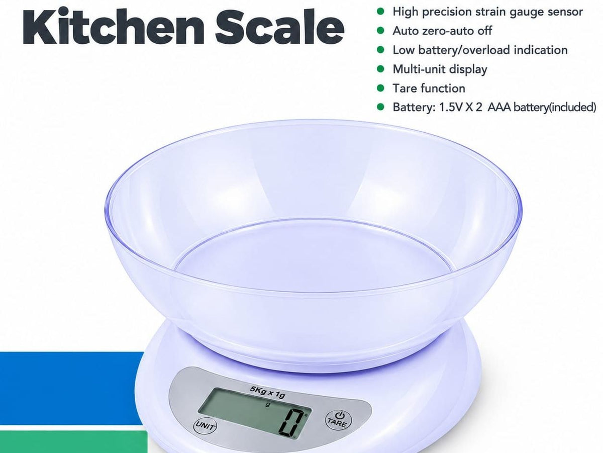 Digital Kitchen Scale with Bowl