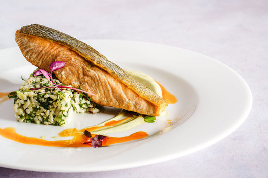 Lemon salmon with quinoa salad