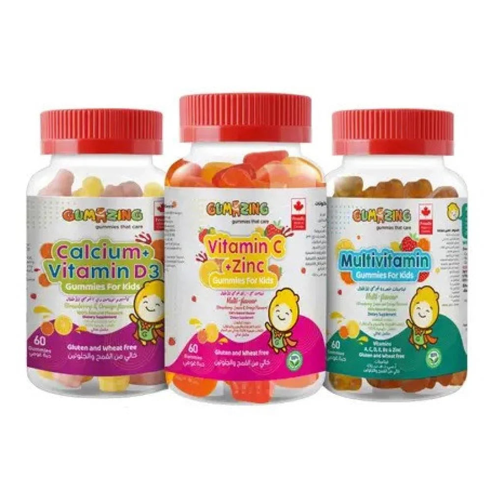 Bundle Gumazing For Kids - Multi Vitamin, Vitamin C+ Zinc, Calcium + Vitamin D3