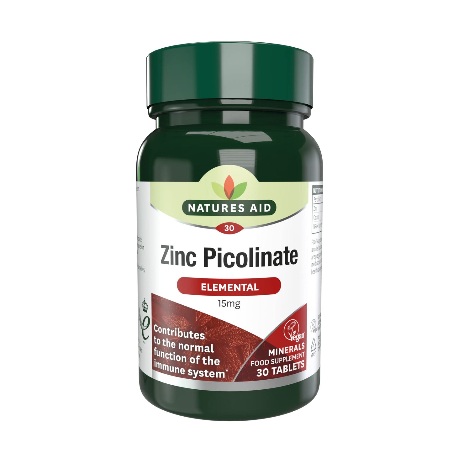 Natures Aid Zinc Picolinate 15mg 30 tablets