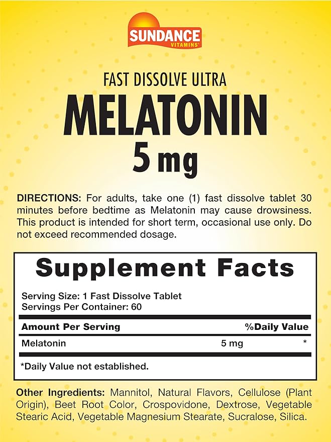 Sundance Melatonin 5 mg 60 Tablets