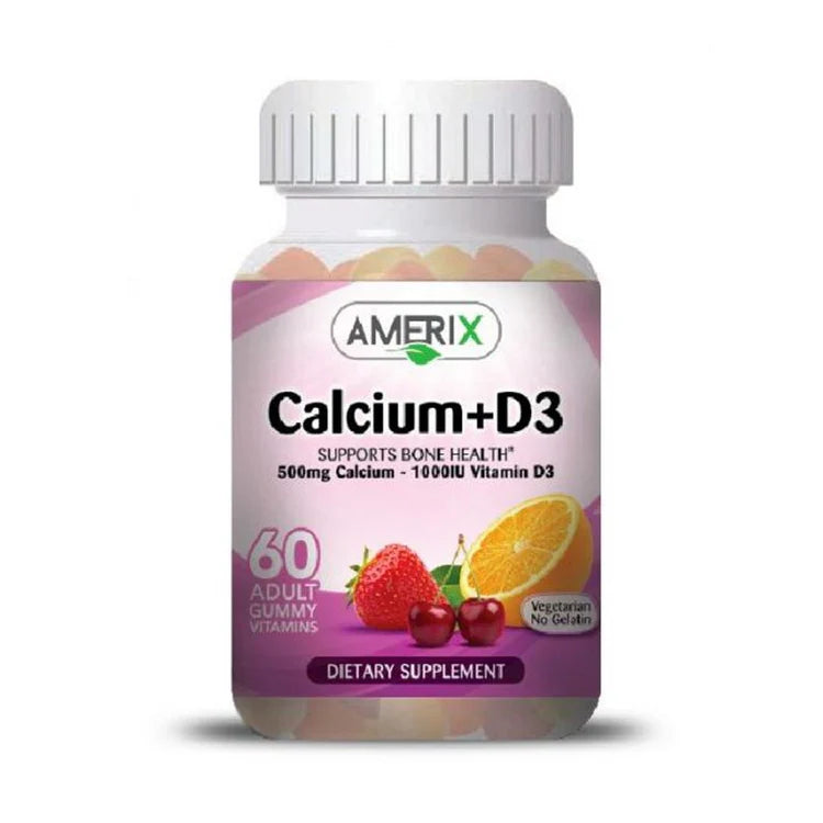 Amerix Calcium 500 mg+ Vit D3 1000 IU 60 Gummies