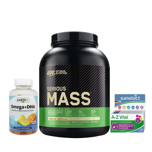 Serious mass 2.7kg + Omega 3 + multivitamin