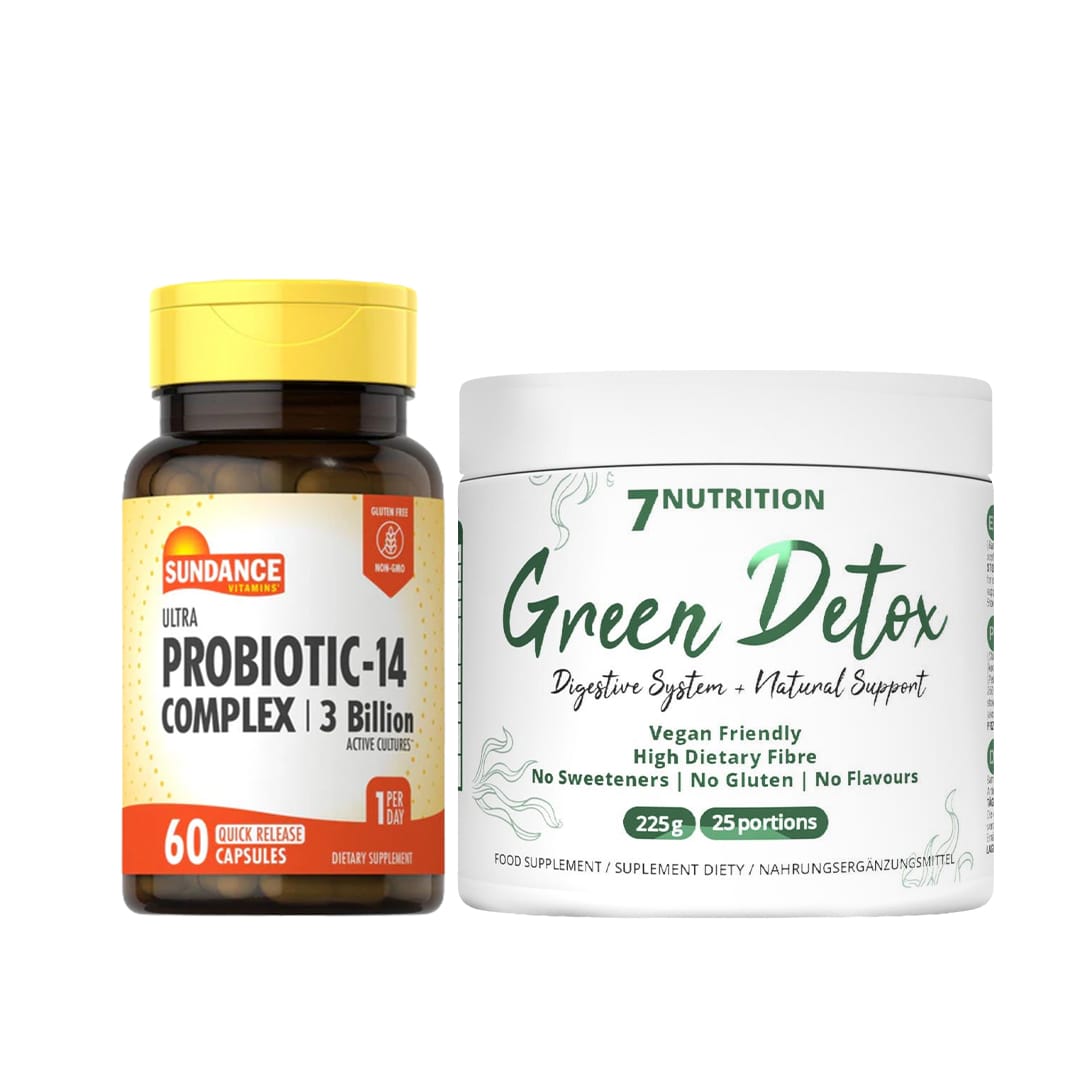 Colon Health Support ( Probiotic 25 Billions + Green Detox powder 30 Serv )